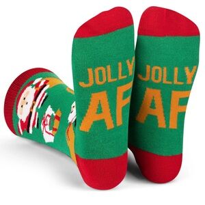 Festive Green and Red Socks